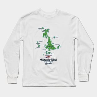 Whitsunday Islands Australia map Long Sleeve T-Shirt
